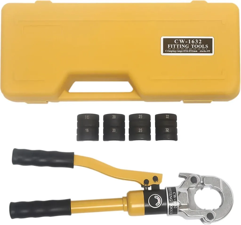 Pinza Crimpatrice 16-32mm Gialla per Tubi Alluminio e PEX