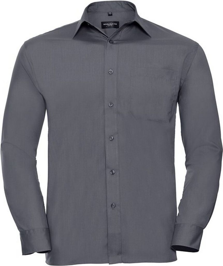 Russell Collection - Hemd Pflegeleicht für Herren Langärmlig RW9538 (L) (Grau)