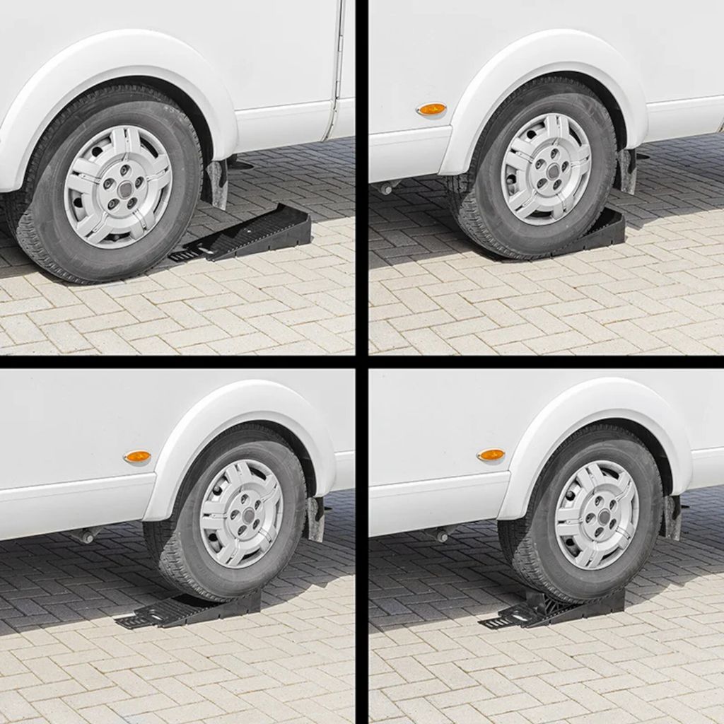 2x Auffahrkeile für Wohnmobil & Wohnwagen – Profilgeformte Oberfläche, Höhenausgleich, Unterlegkeil, 5000 kg
