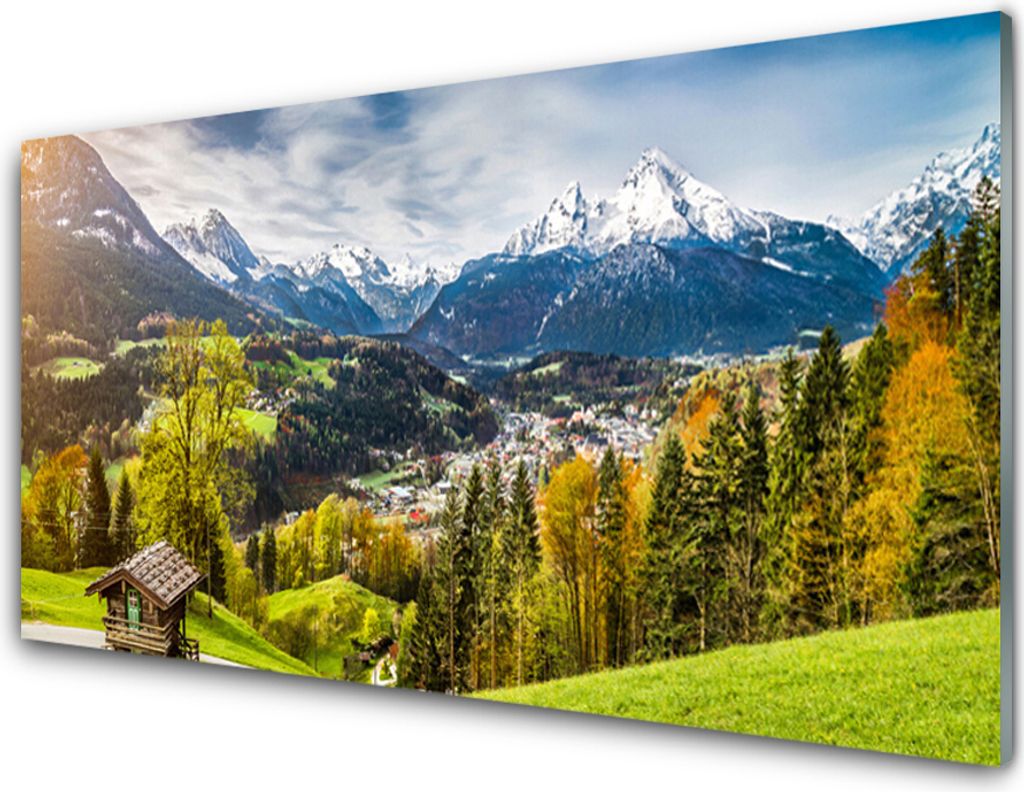 Acrylglasbilder 100x50 Wandbild Druck Alpen Landschaft