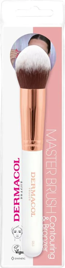 Pinceau de maquillage polyvalent D53 et son boîtier de voyage or rose