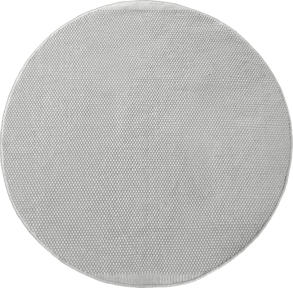 MY-RUG Teppich WoolHeaven, Wollteppich rund 100 x 100 cm, weiß, aus Schurwolle, Wendbar, Naturprodukt, handgewebt, klein