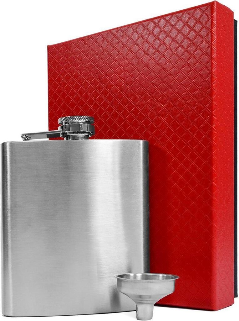 Flachmann-Set Geschenkbox Edelstahl 210 ml mit Trichter Produktbild 
