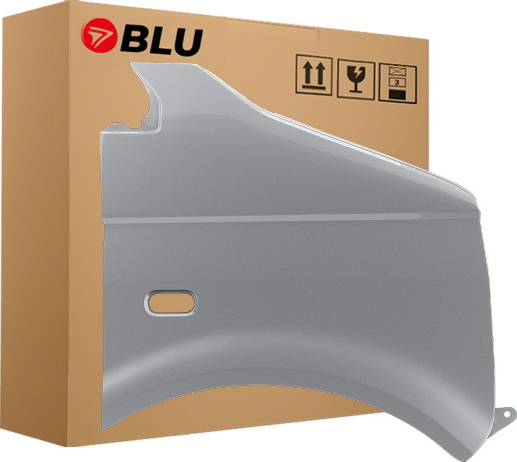BLU Kotflügel Passend für VW Volkswagen Transporter T5 / Multivan LA7W Rechts Silber ReflexSilber | 2003-2015 | Vorderseite Vorne | Lackiert | Ei...
