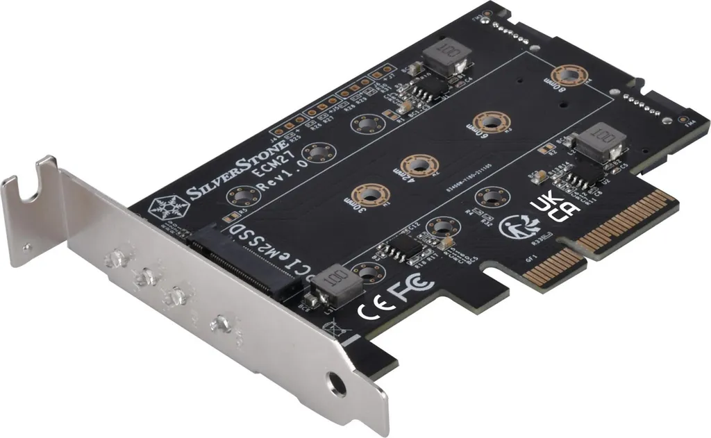 Silverstone SST-ECM27 Scheda Espansione 3 Slot M.2 SSD PCIe 4.0 SATA