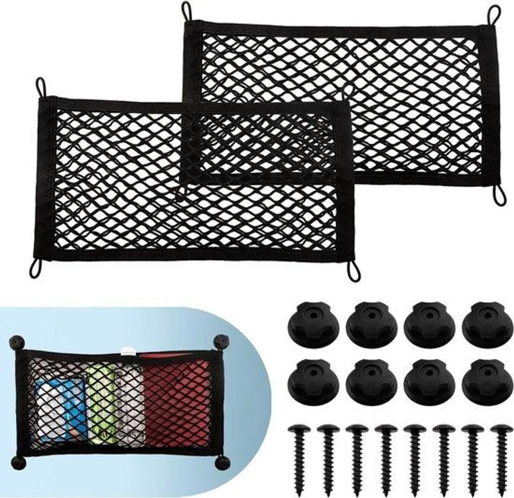 Filet de Rangement à Vis 55x25 cm en Maille Élastique Haute Résistance