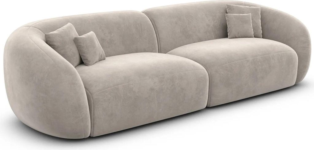 Samtstoff 4-Sitzer Couch Gaia Sand