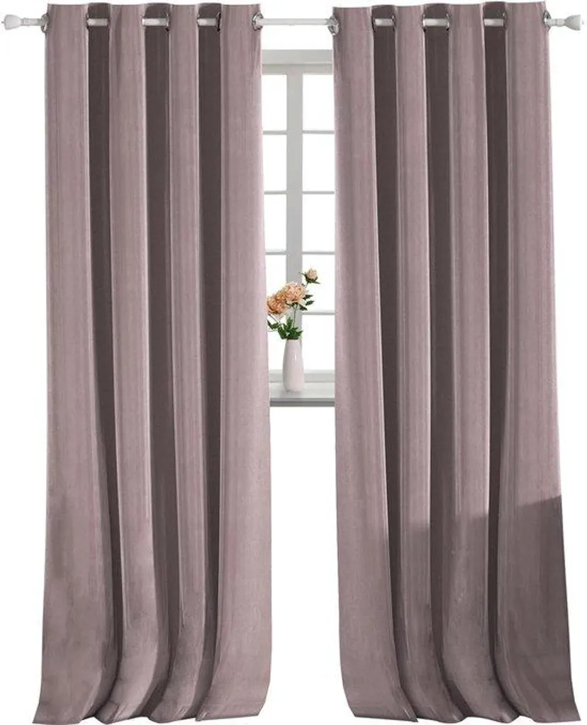 Rideaux isolants velours rose 140x300 cm protection froid et obscurité
