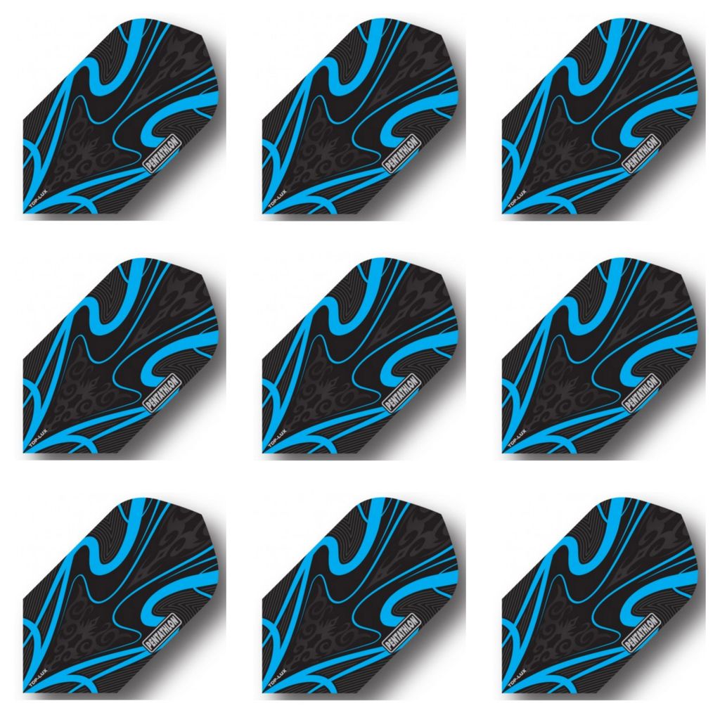 Pentathlon TDP Lux Dart Flights Slim 100 Mikron Hellblau | 3 Sets = 9 Flights