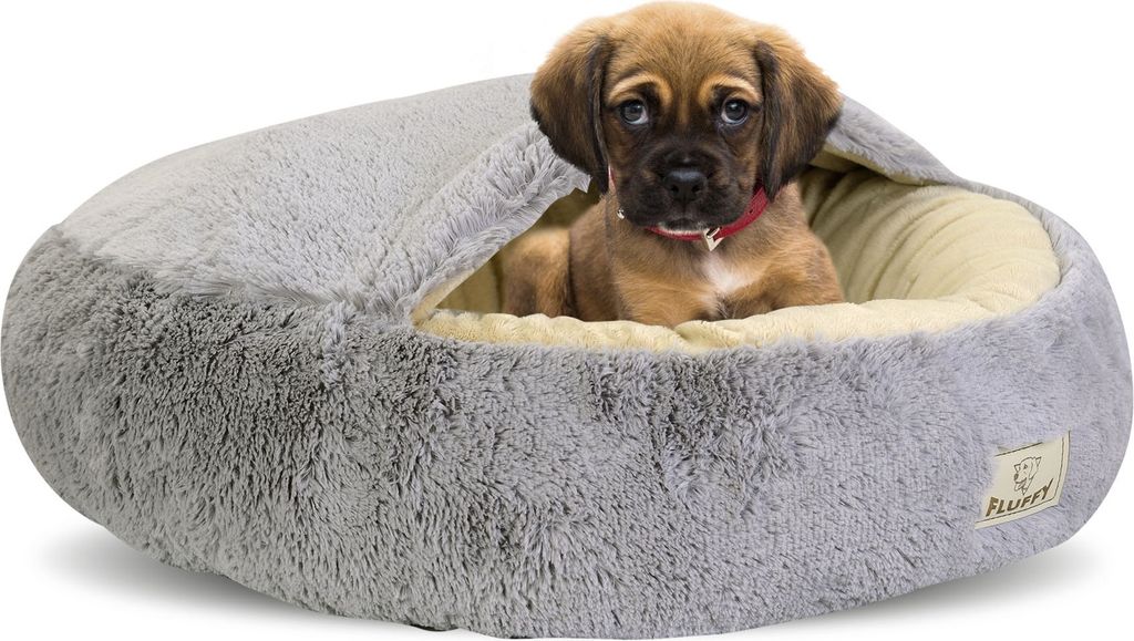 FLUFFY Hundebett 70 cm hellgrau