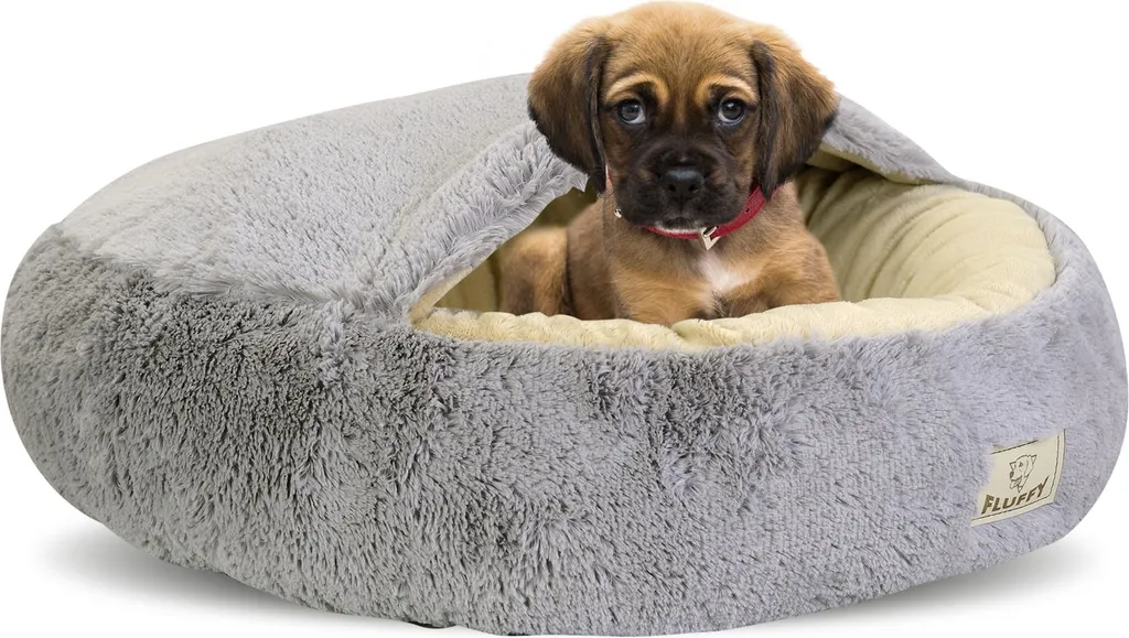 Morbido Letto per cani FLUFFY 50 cm Grigio | Come l'abbraccio della mamma