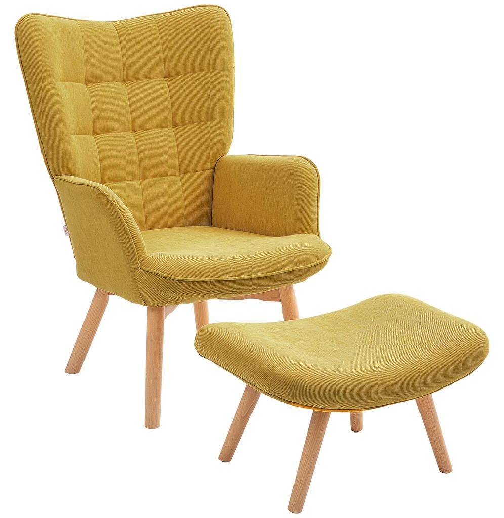 Fauteuil à oreilles HOMCOM avec repose-pieds, fauteuil Image du produit 