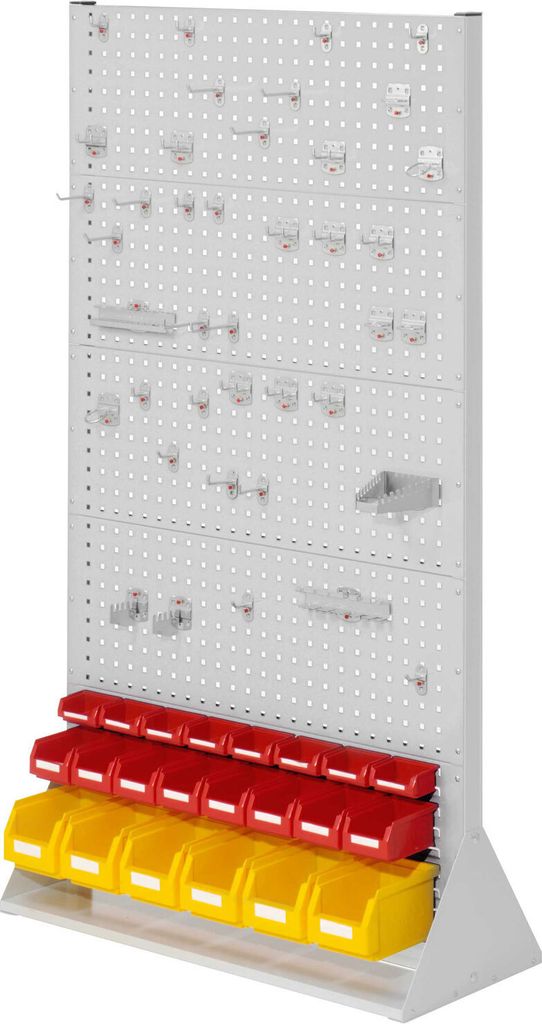 Kappes RasterPlan Stellwände doppelseitig Größe #5 - 8x Lochplatten 2x Schlitzplatten 1x Zubehörsortiment 62-teilig Lichtgrau RAL 7035