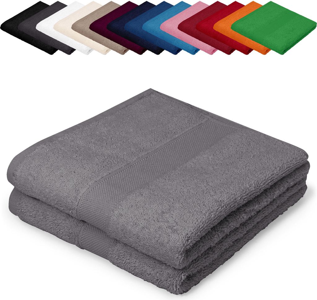 DOPPELPACK Gästetücher 30x50 cm Gästehandtücher Kinderhandtücher Babyhandtücher 100% Baumwolle, Farbe: Hellgrau