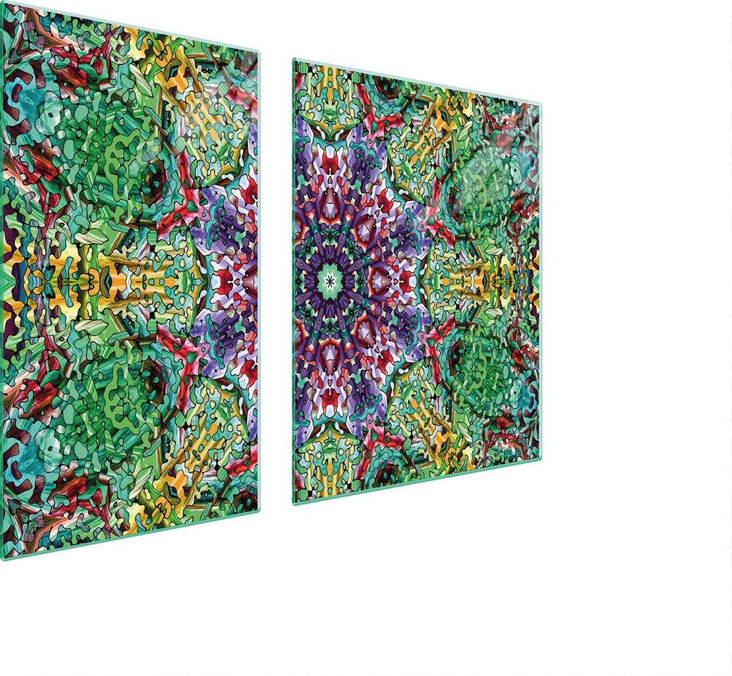 Glasplatte und Schneidebrett 100x52 Muster