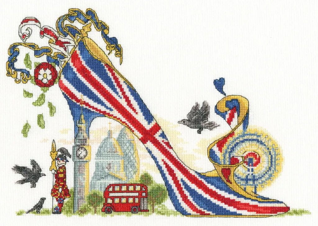 Broderie point de croix Britannia : kit complet fils et toile 28cm