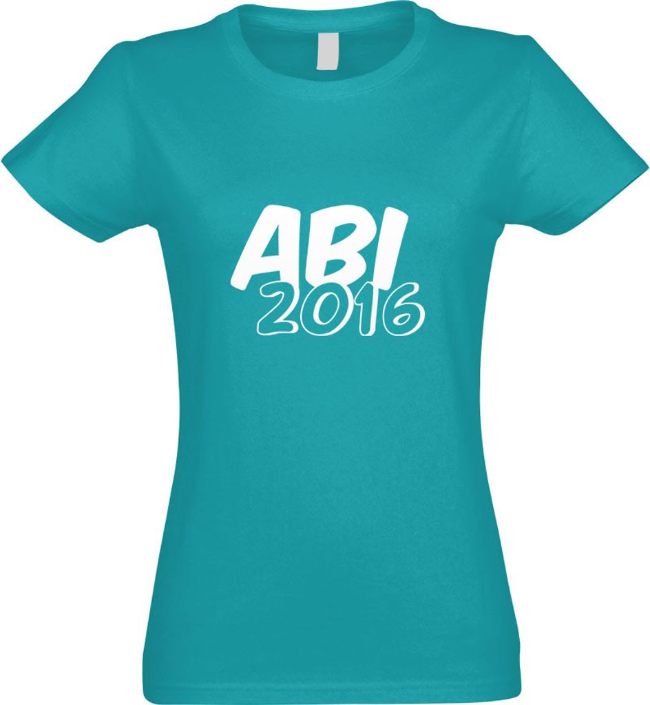 Kiwistar - T-Shirt tailliert - Damen - türkis - Abi 2014 Motiv 1 - mit Motiv Bedruckt - Funshirt Design - Sport - Freizeit - Damen - M