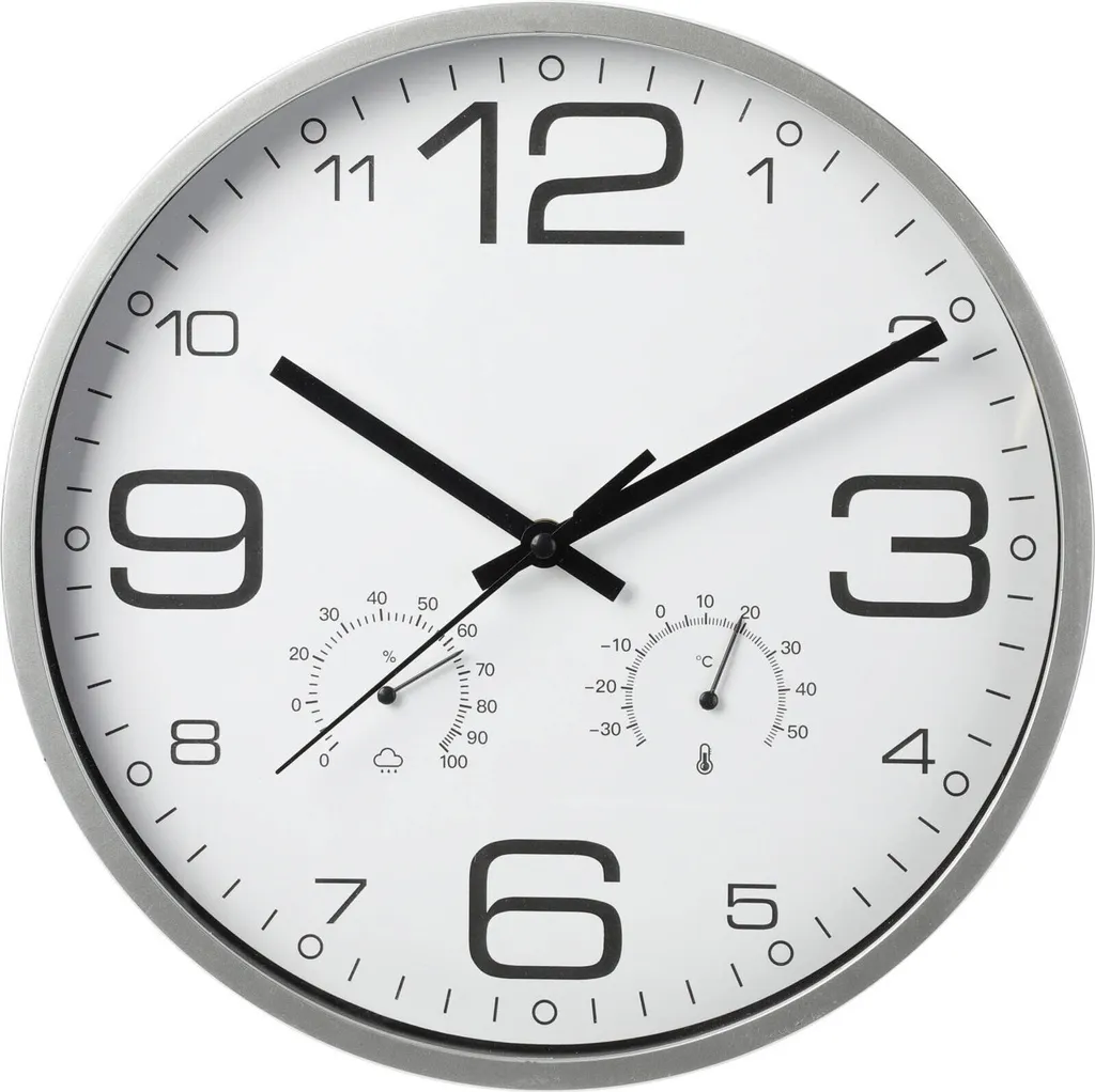 Horloge murale météo 30,5 cm : fini les retards et l'air trop sec chez soi