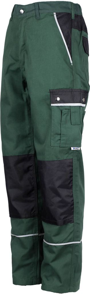 TMG STYLE Herren Arbeitshose Canvas mit Cordura Knietaschen Grün Grau, 44, grün