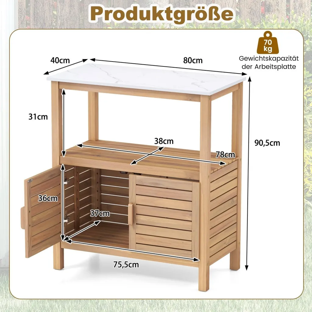 Table de rempotage pour jardiner sans mal de dos avec plateau résine 85cm - 2