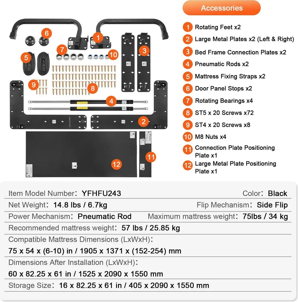 Mécanisme de lit escamotable vertical complet pour aménagement studio - 2