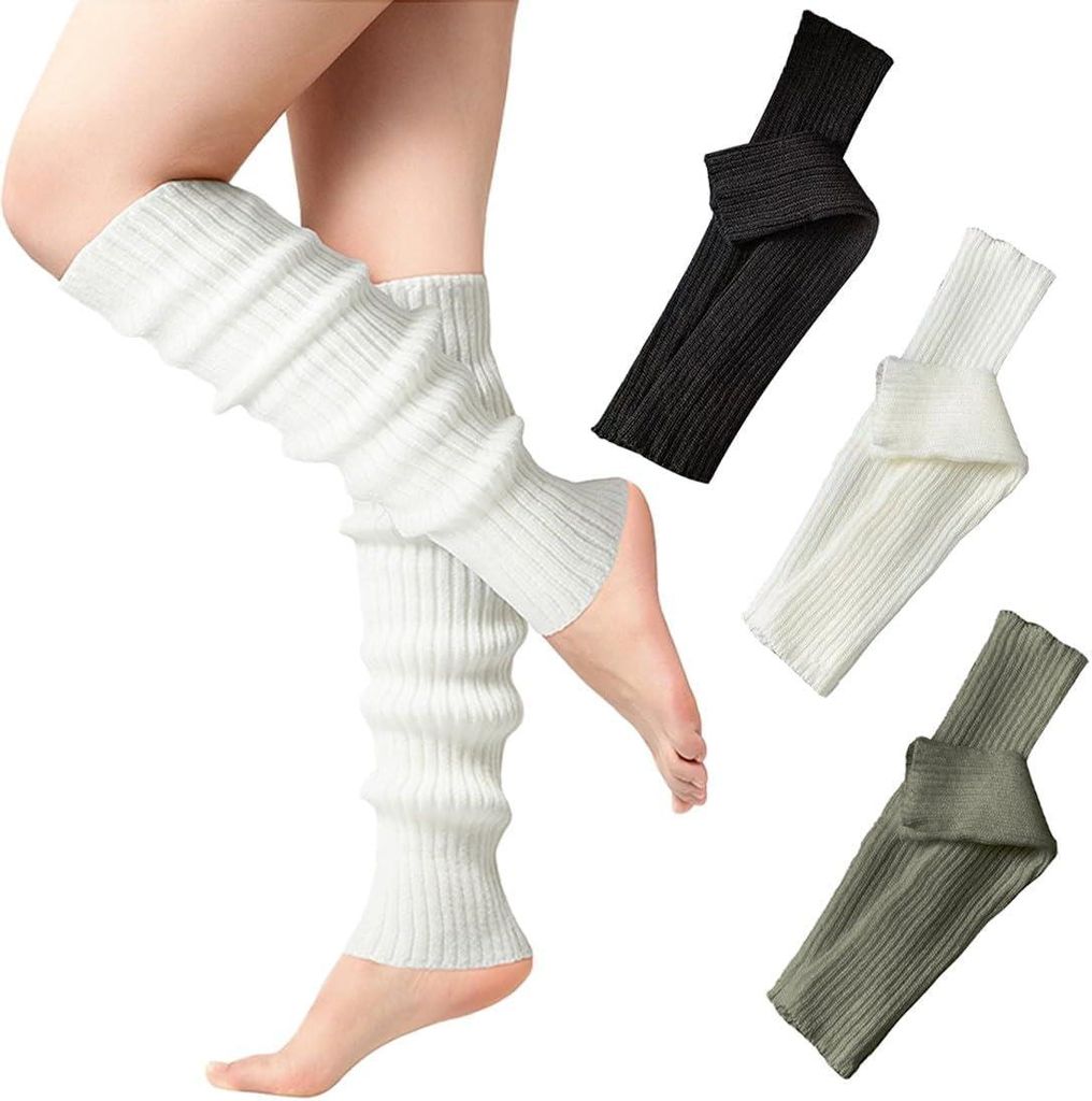 3 Paar gestrickte Beinstulpen/Socken/Stiefeletten für Damen Produktbild 