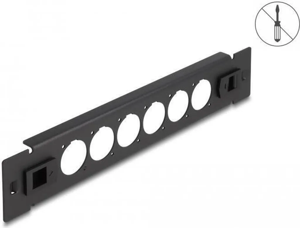 Delock Patch Panel 10" 6 Port D-Type Nero | Ideale per Audio/Video - 2