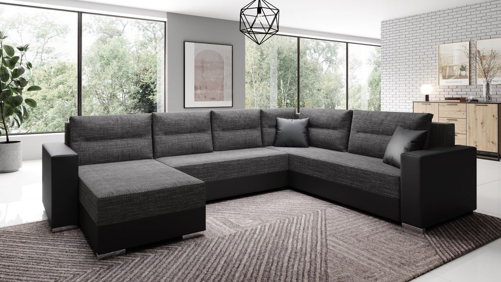 Couchgarnitur Sofa Sofagarnitur Captain U mit Schlaffunktion Wohnlandschaft