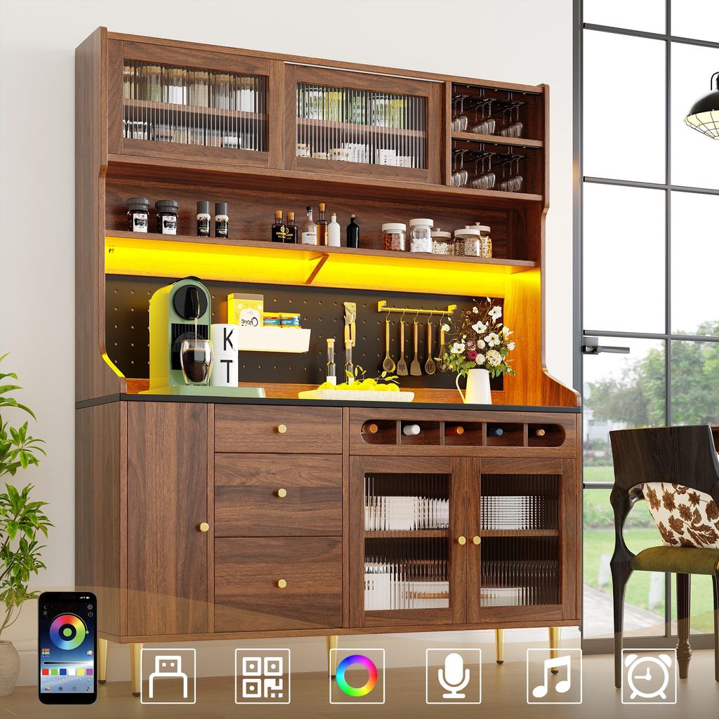 Flieks Küche Hochschrank mit Weinregal und Glashalter, Produktbild 