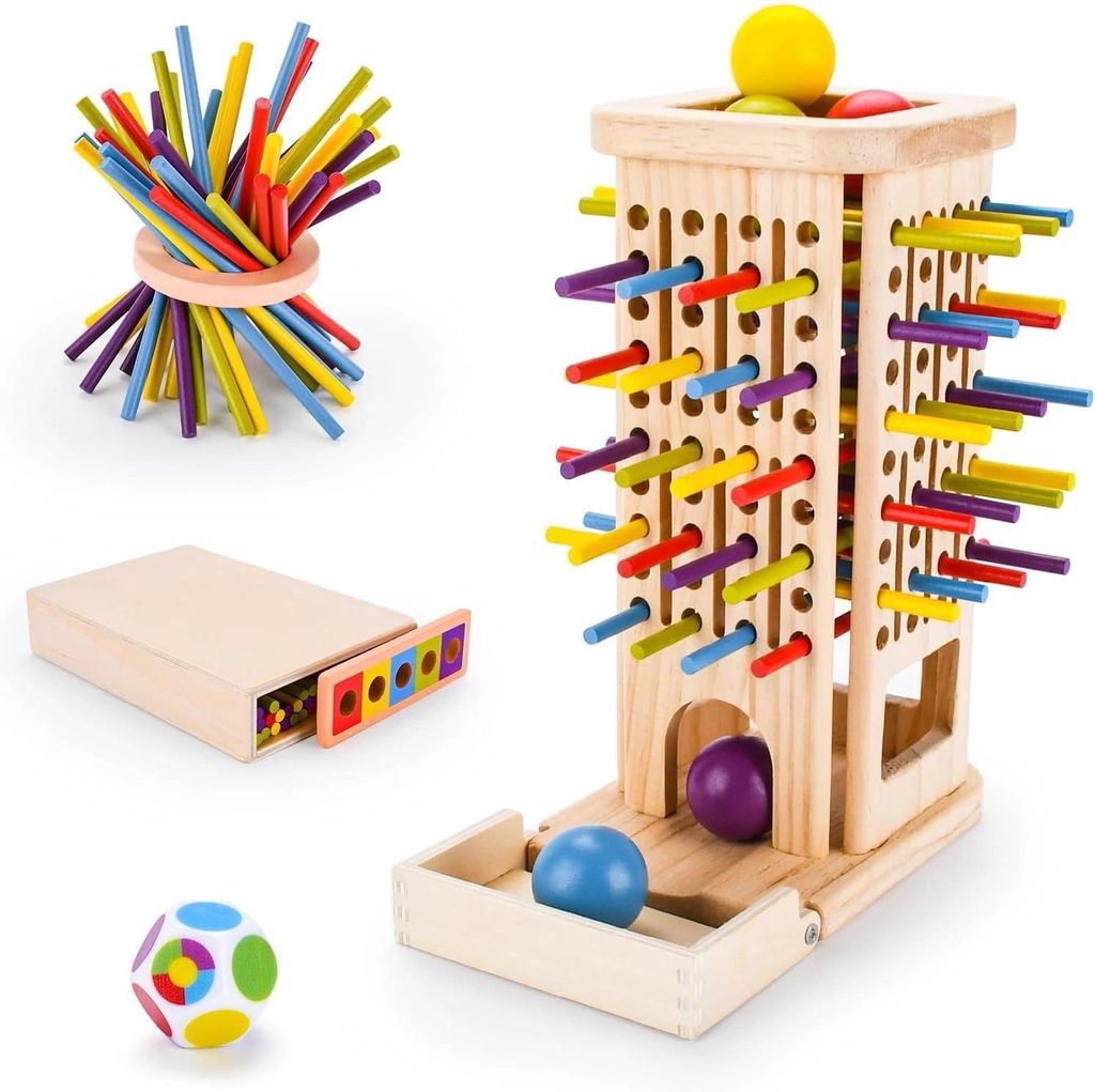 Jeu de société Montessori en bois, tour d'apprentissage des Image du produit 