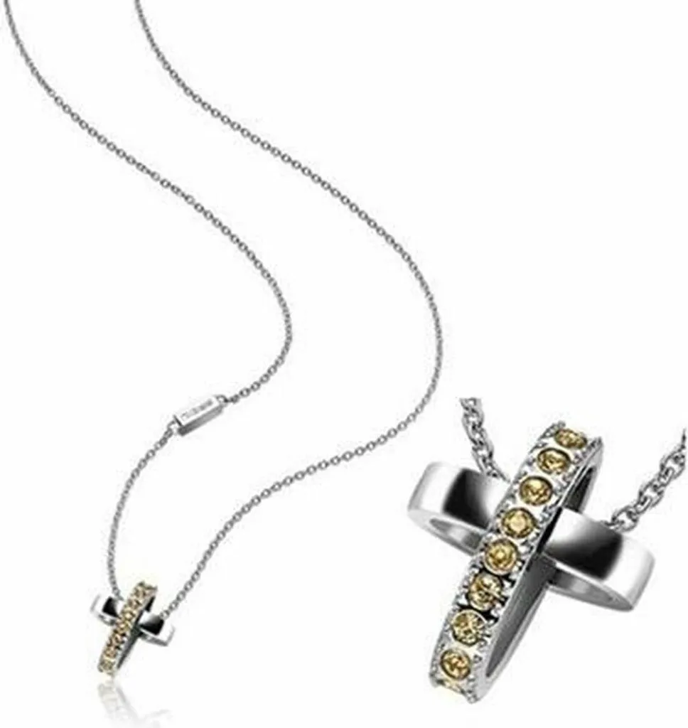 Pendentif Croix en Acier et Cristaux Swarovski Charming Cross par Breil