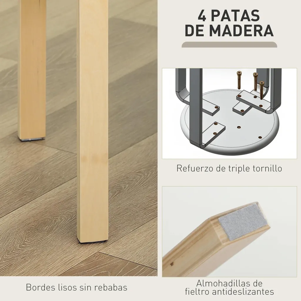 Tabourets de Salle à Manger Empilables Lot de 4 - Solution Gain Place