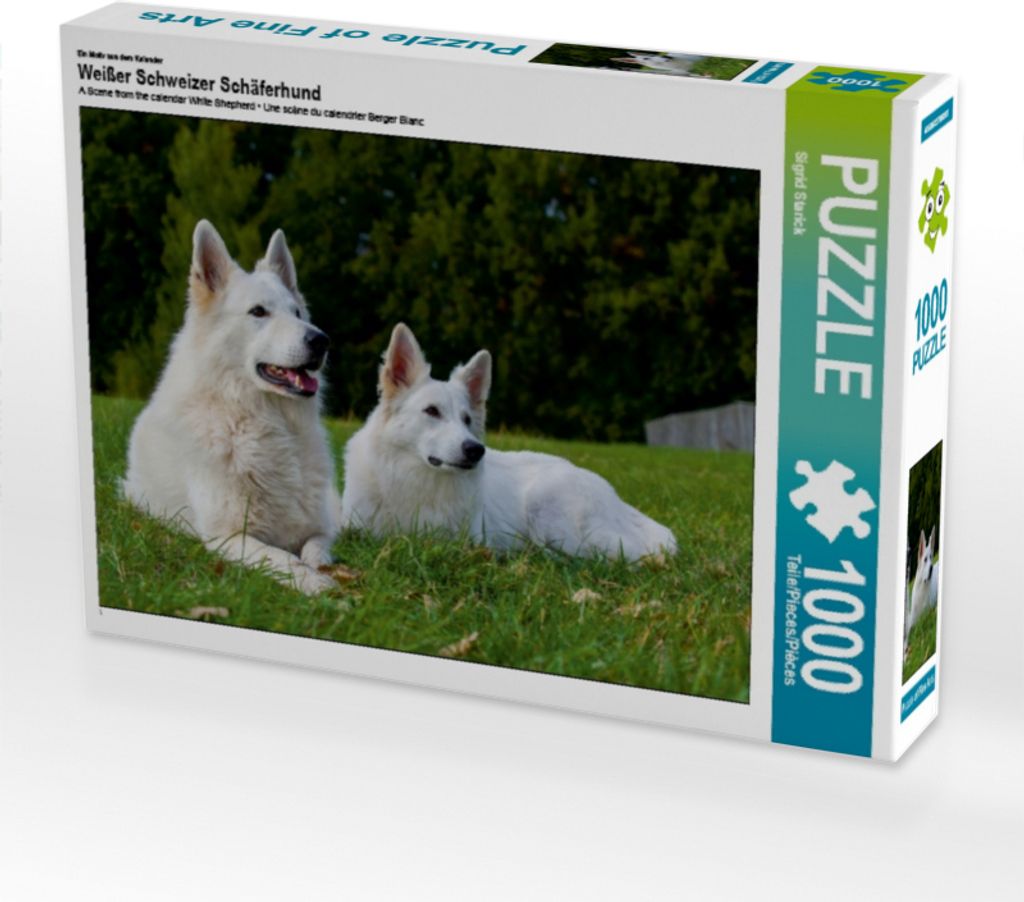 Calvendo Ein Motiv aus dem Kalender Weißer Schweizer Schäferhund 1000 Teile Puzzle quer 640x480mm, Starick Sigrid; 7355282