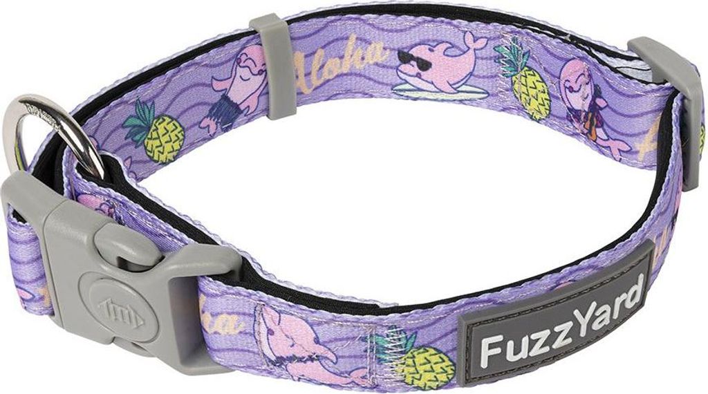 Fuzzyard Aloha Dolphins Hundehalsband Lila L Lila L