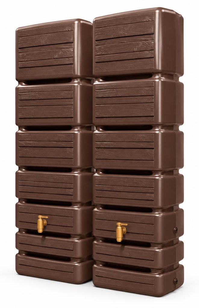 2x 350L GRAF SLIM Wood Decor Set darkwood 1840x600x390cm Immagine del prodotto 