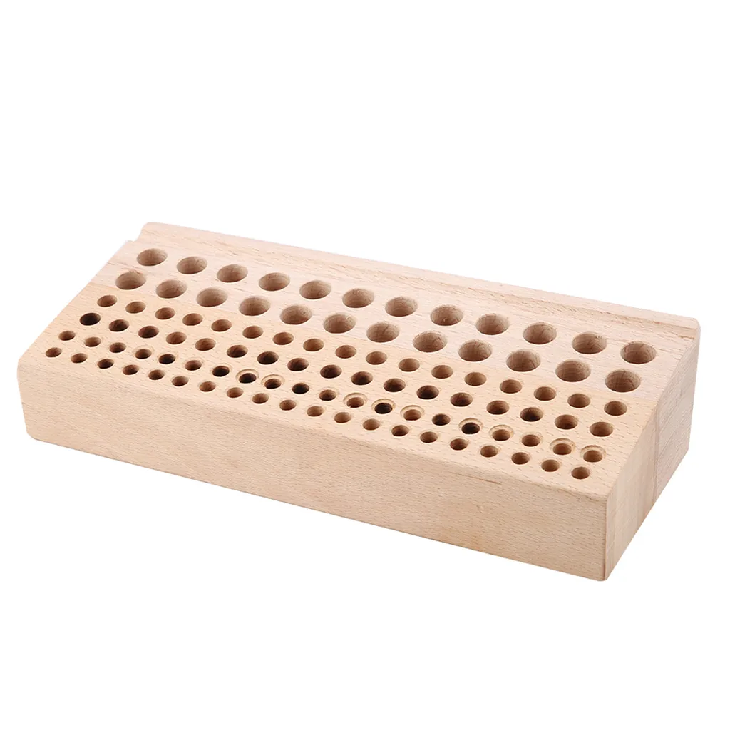 Cremagliera in legno per utensili pelle - Supporto 98 fori professionale