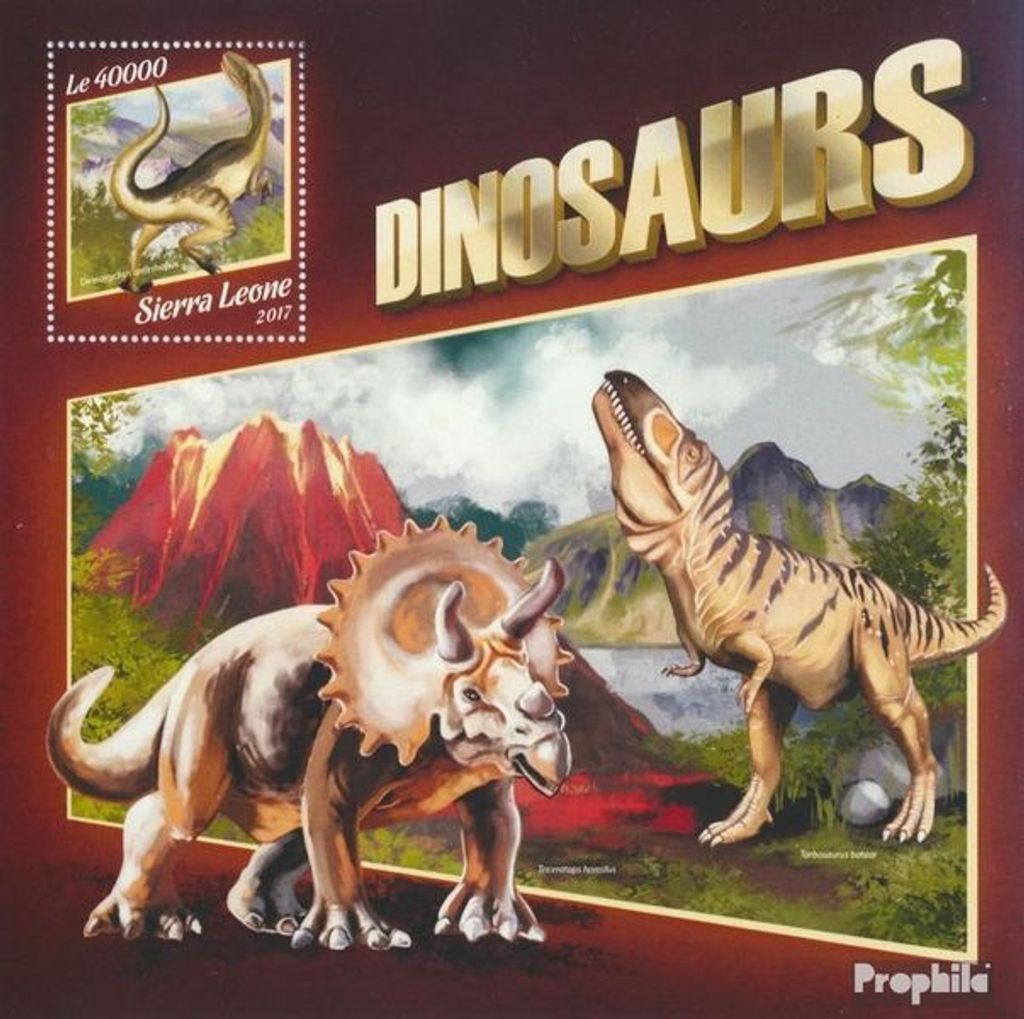 Briefmarken Sierra Leone 2017 Mi Block 1306 (kompl. Ausg.) postfrisch Dinosaurier