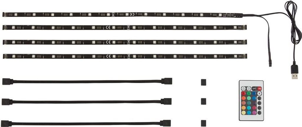 LED Stripe TV Beleuchtung RGB 2m 2,5W dimmbar Fernbedienung USB Briloner