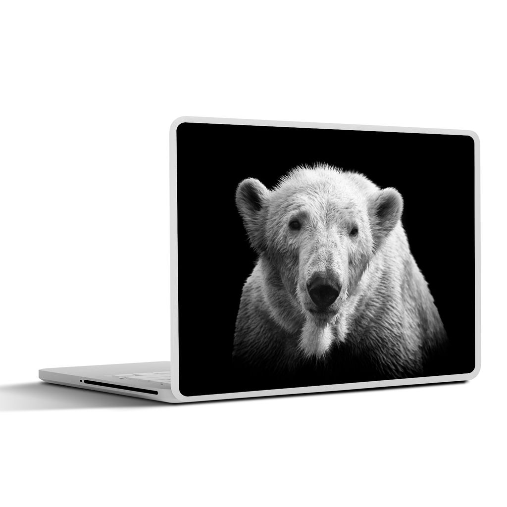 MuchoWow Laptop Aufkleber Sticker Cover Eisbär - Tier - Schwarz - Weiß 36.5x27.5 cm - Laptop-Sticker
