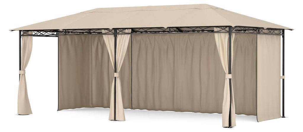 Blumfeldt Mondo Pavillon 3x6 – Stahlrahmen, Mit Vorhängen, Produktbild 