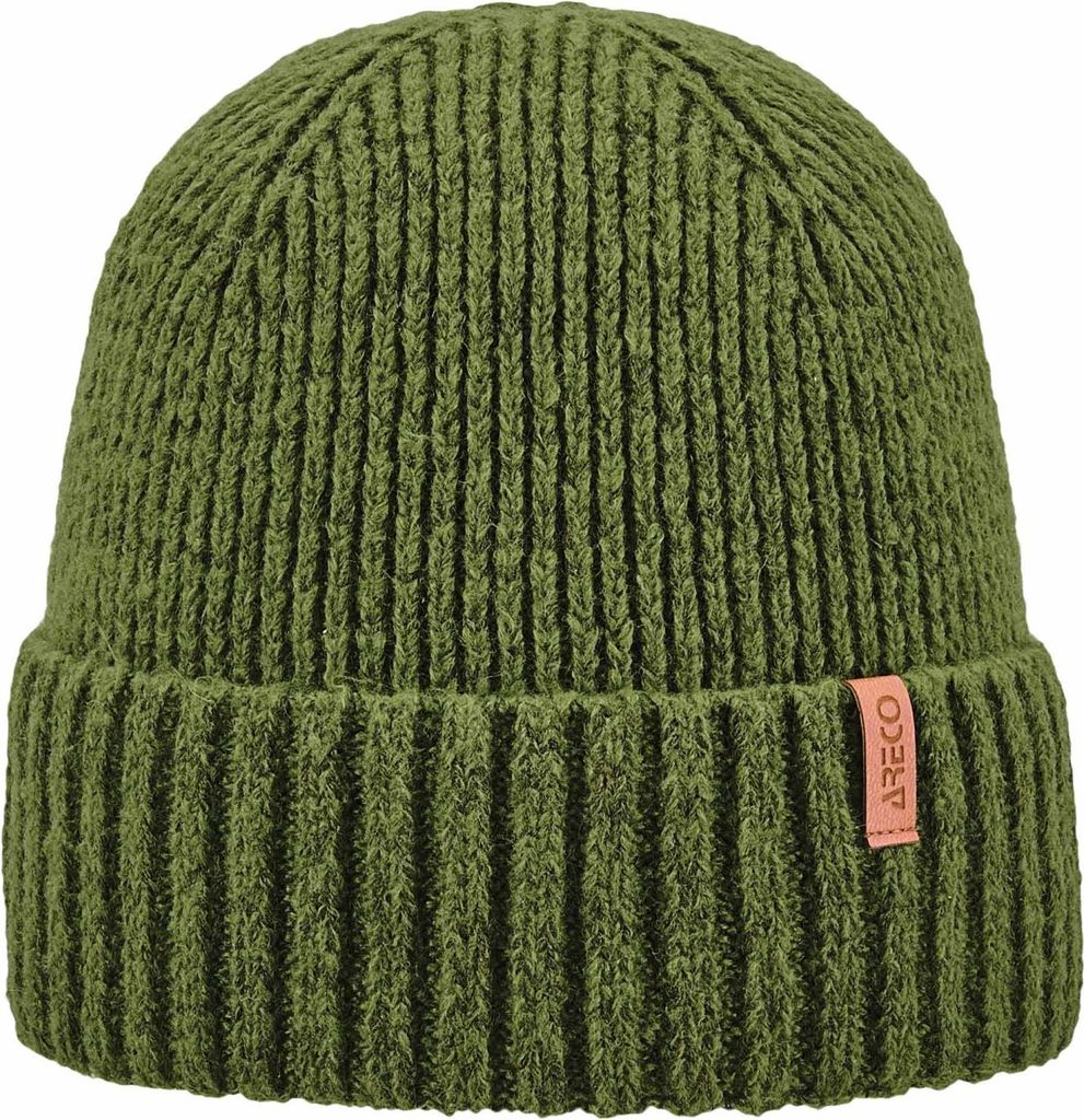 Areco gemusterte Beanie Merino mit Umschlag