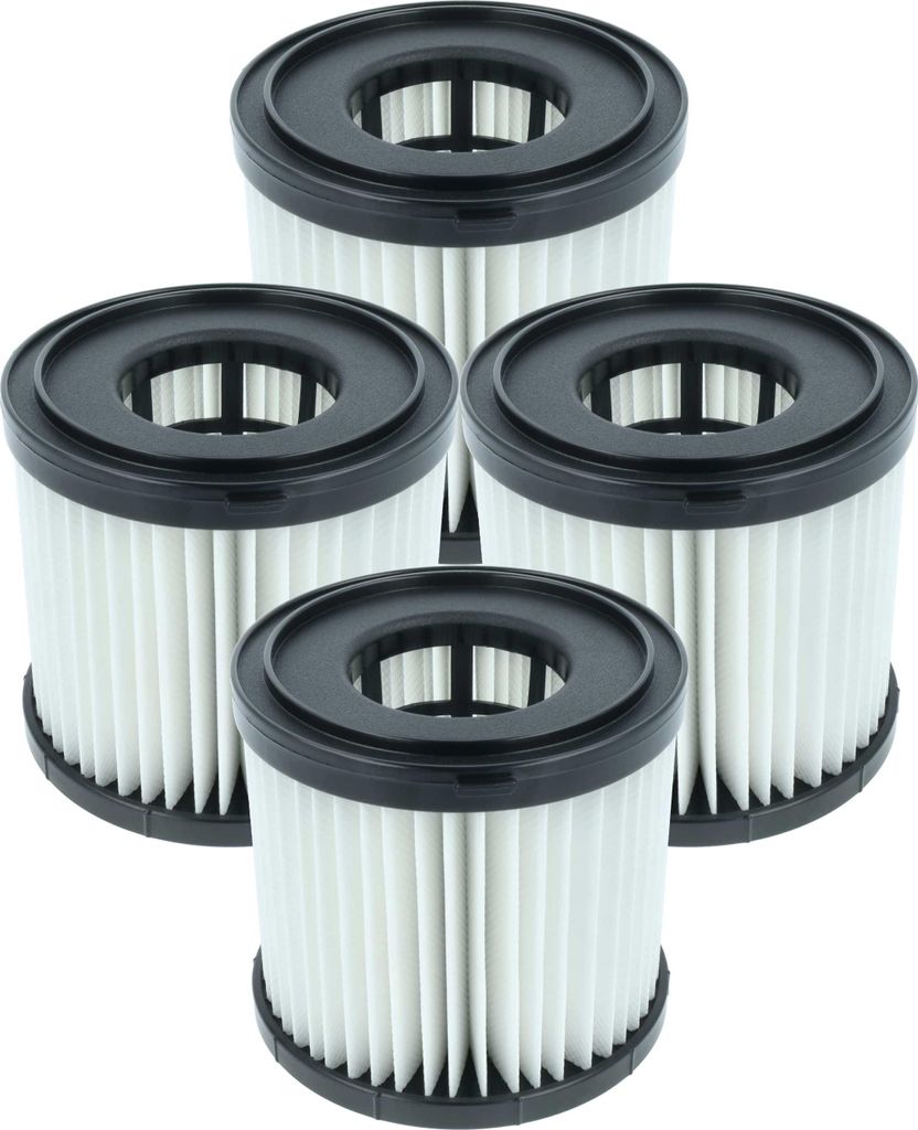 vhbw 4x Faltenfilter kompatibel mit Ryobi PCL734, P3240, PCL733 Staubsauger - Patronenfilter Schwarz Weiß