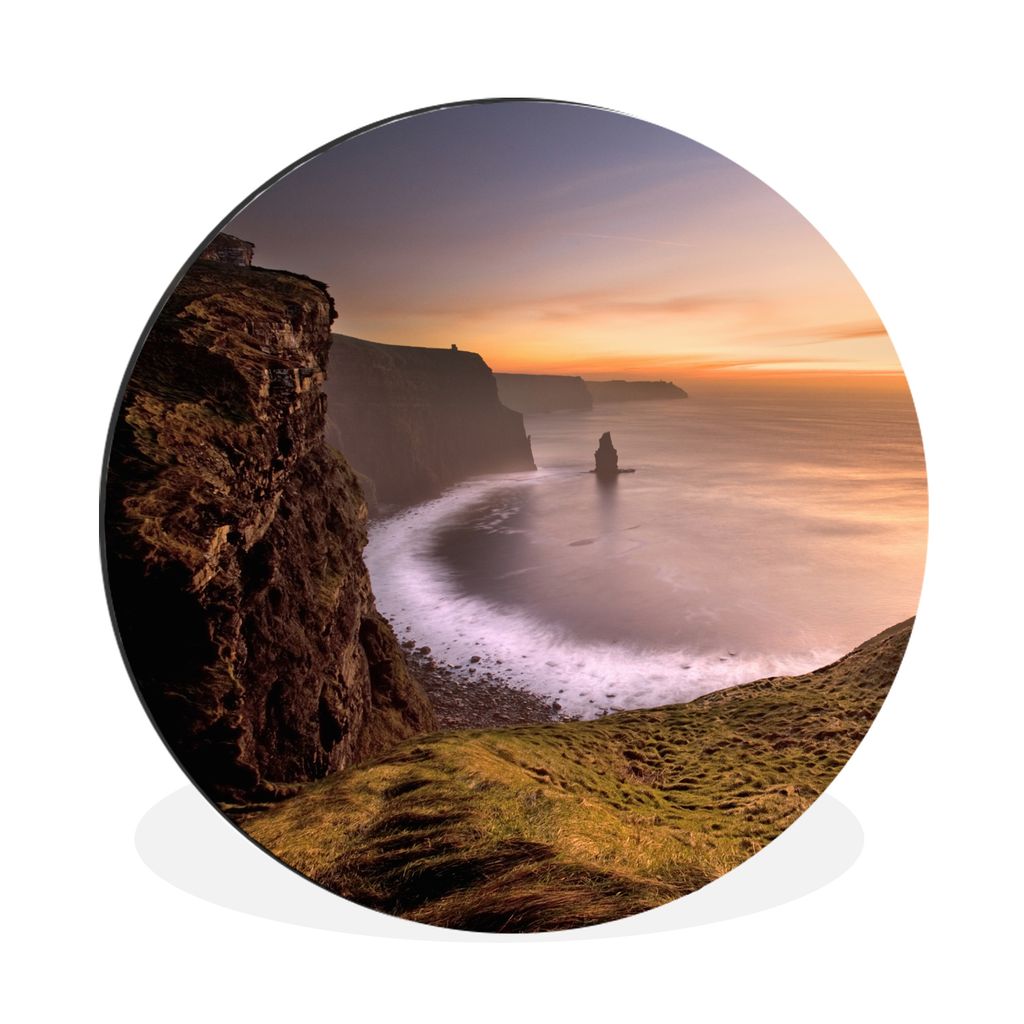 MuchoWow Aluminium Wandkreis 8 km lange Cliffs of Moher in Irland Ø 90 cm Wanddeko Modern Wohnzimmer - Mauerkreis - Wandbilder - Runde Bild - Bi...