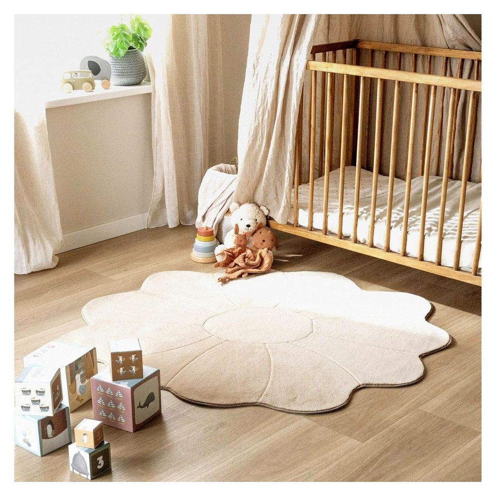 Runder Kinderteppich - Coco Blume Beige - Geblümt, Figuren/Charaktere - Kinderzimmer, Babyzimmer, Jugendzimmer - Jungen - Mädchen - Teppich