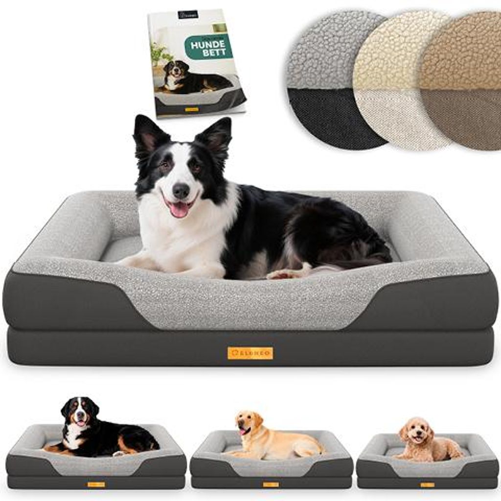 Lit orthopédique pour chien ELONEO, taille M - Gris Image du produit 