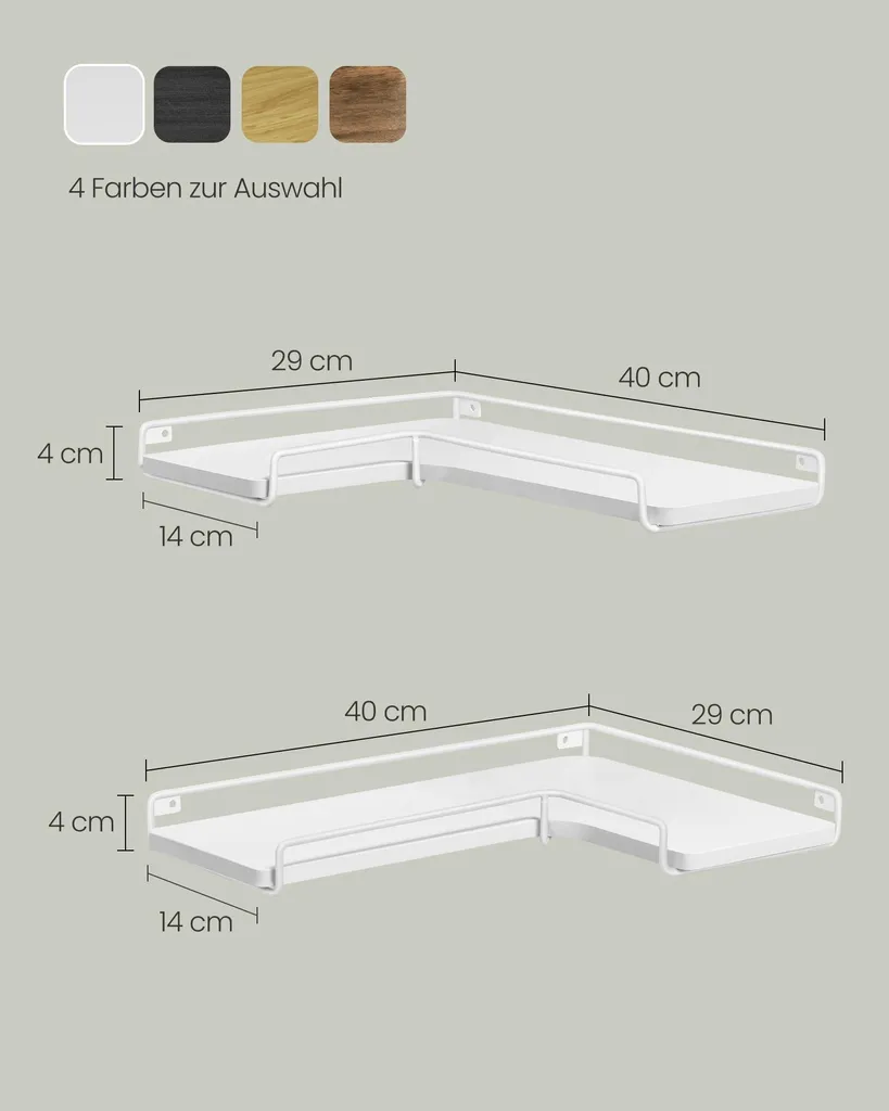 Étagères d'angle en L lot de 2 blanc nuage - Structure robuste et design - 4