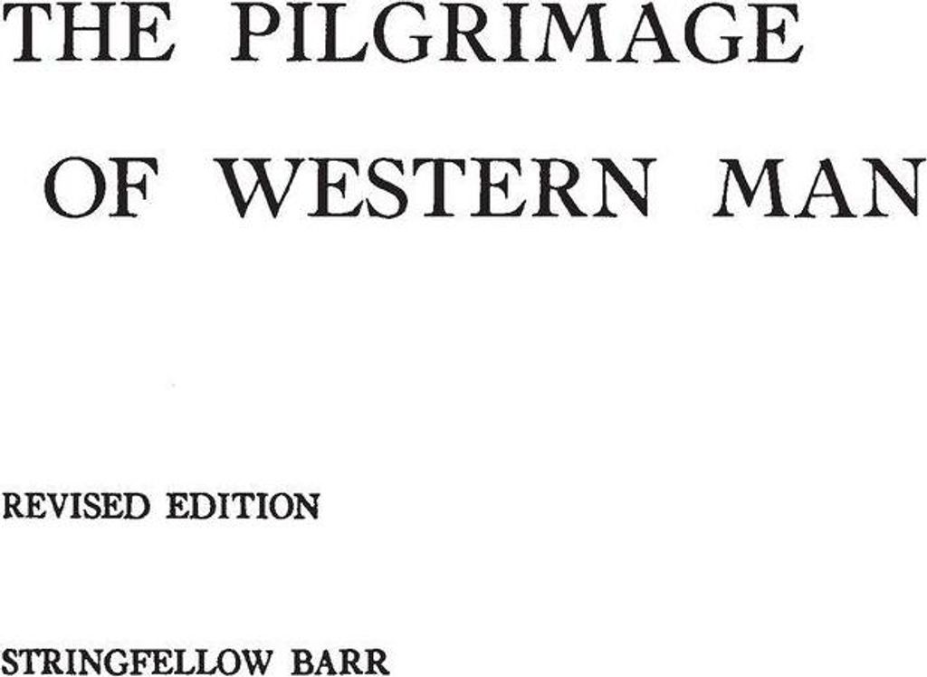 The Pilgrimage of Western Man.