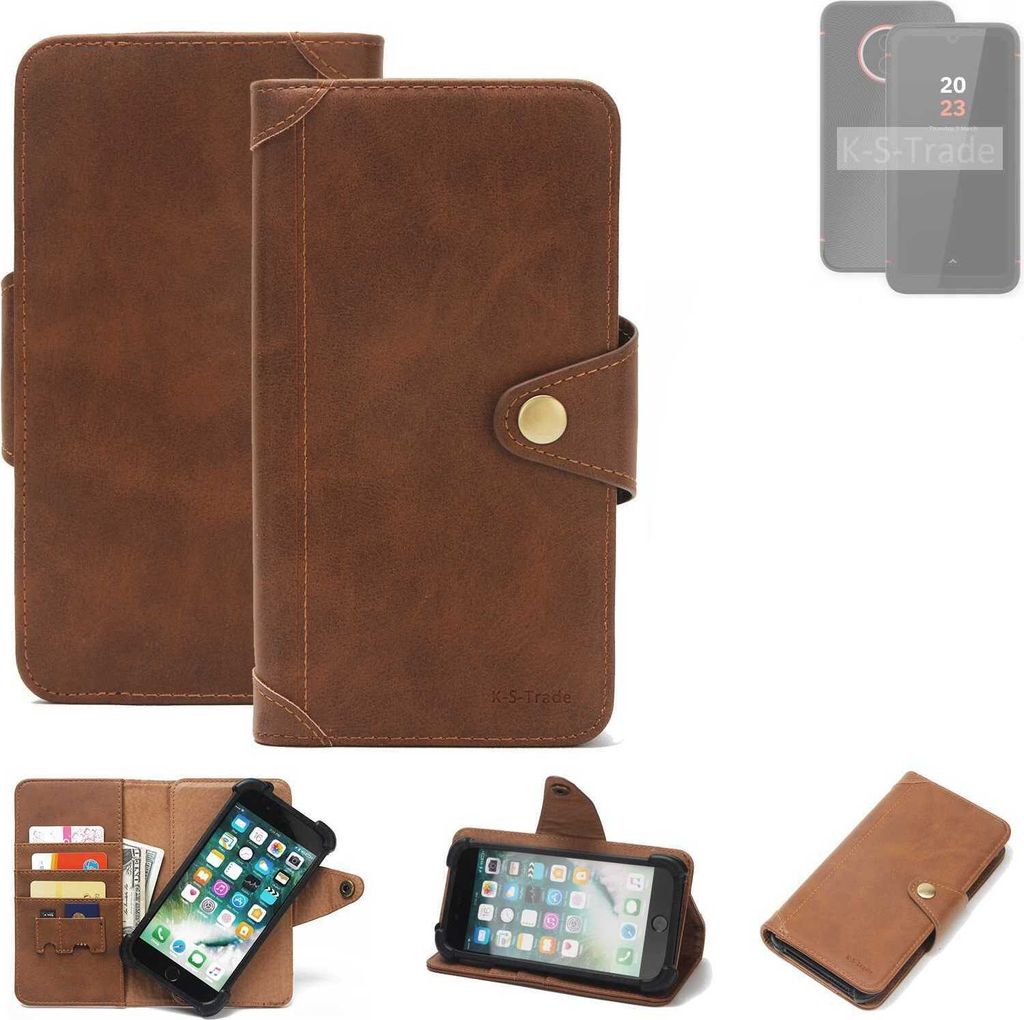 K-S-Trade Handyhülle kompatibel mit Volla Phone X23 Schutz Hülle Walletcase Bookstyle Tasche Case Handytasche Wallet Flipcase Cover PolyurethanBr...