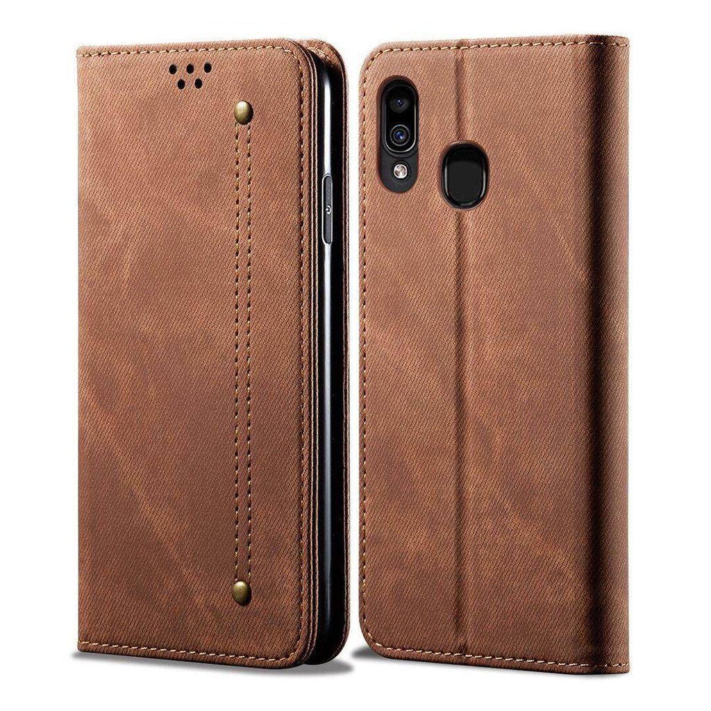 Galaxy A20 Pouzdro, Kožené Peněženkové Pouzdro s Obrázek produktu 