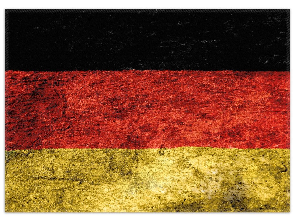 Wallario Premium Teppich, Größe 50 x 70 cm, Verwitterte Deutschland-Fahne in schwarz rot gold